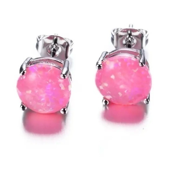 Pink Fire Opal Earrings - Picture 1 of 4